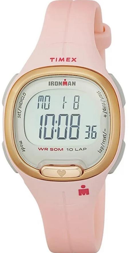 Timex Ironman HeartFIT Transit Resin Activity Heart Rate Pink Ladies Watch TW5M48100